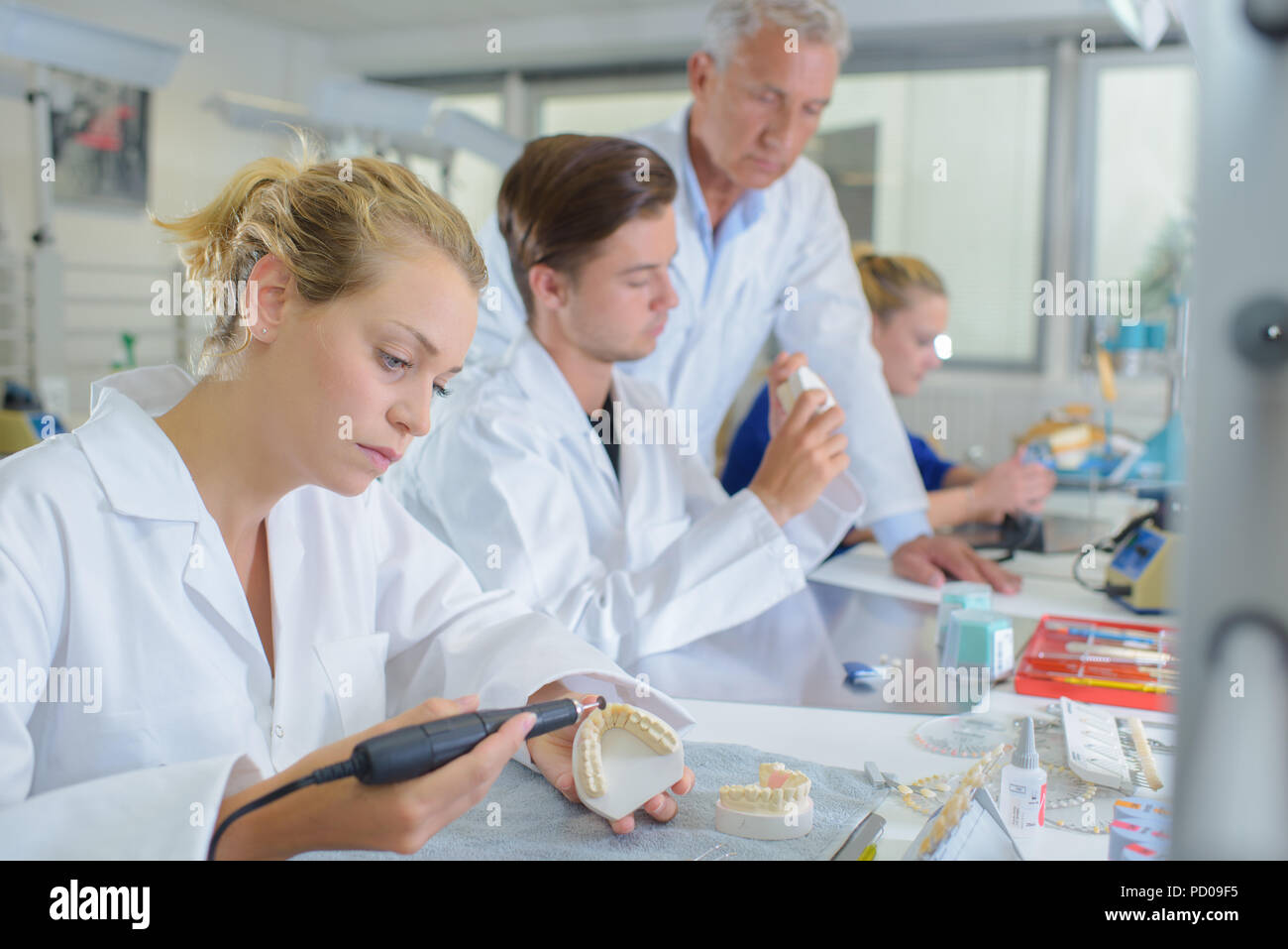 dental technicians in the laboratory Stock Photo Alamy