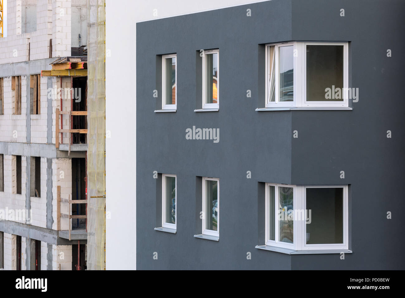 Facade of new modern residential building Stock Photo - Alamy