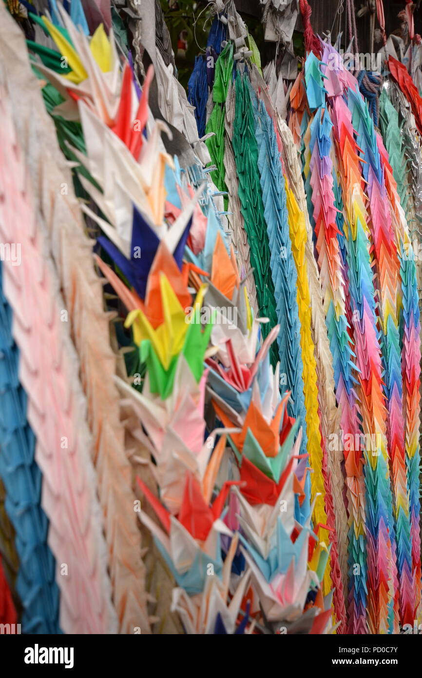Paper Cranes at Hiroshima Peace Park Stock Photo Alamy