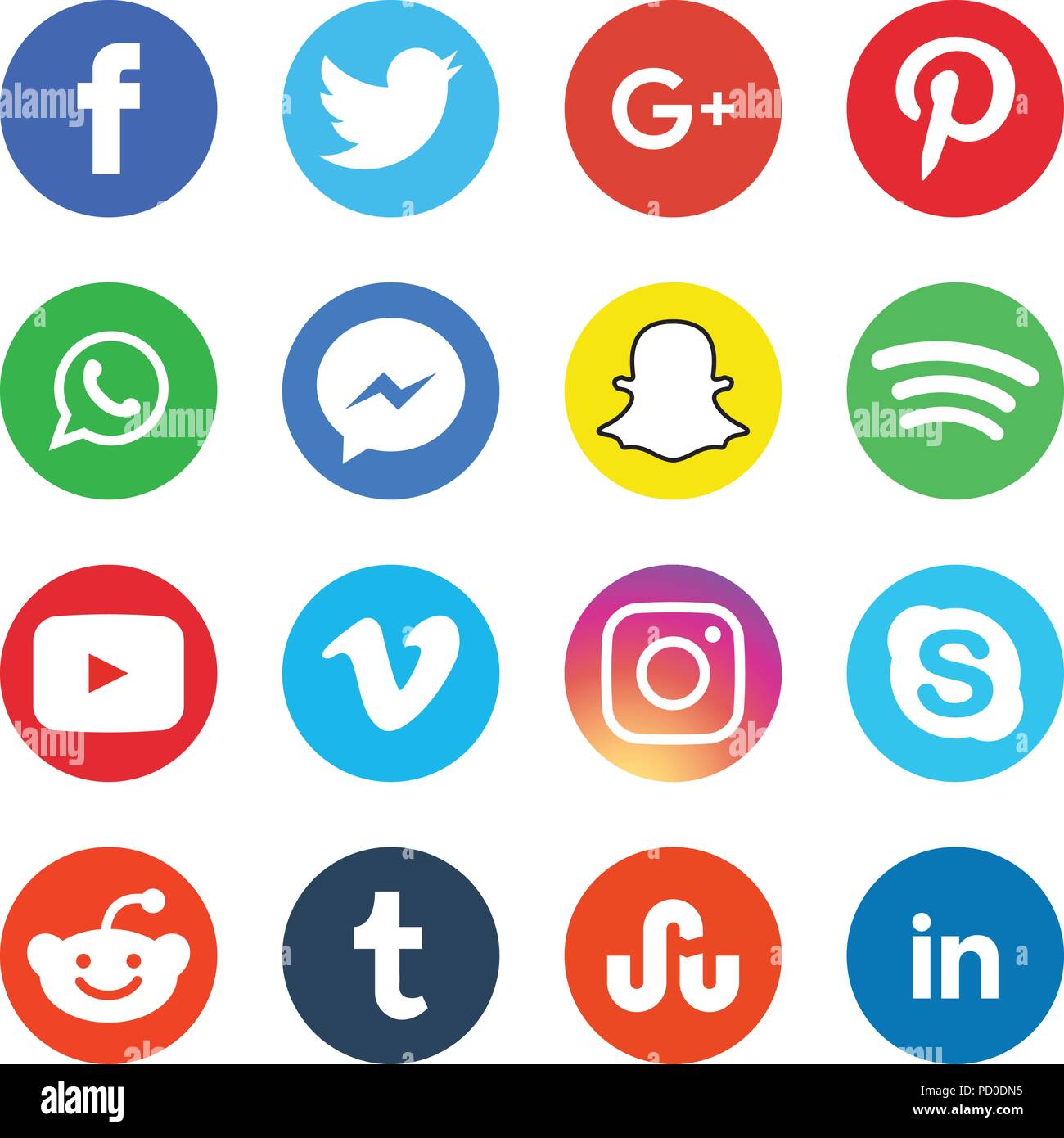 social media icons with names