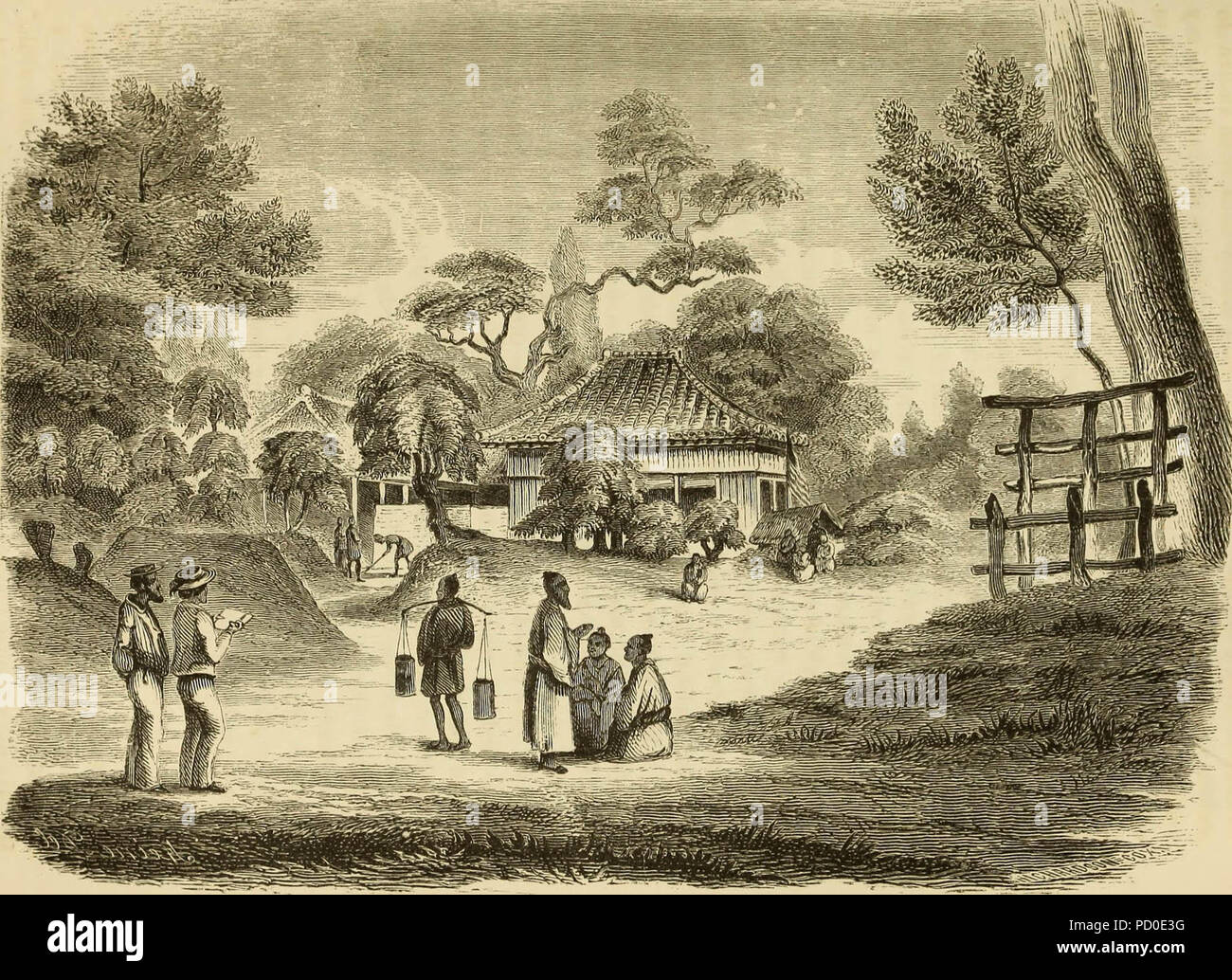 "Narrative of the expedition of an American squadron to the China seas and Japan" (1857) Stock Photo