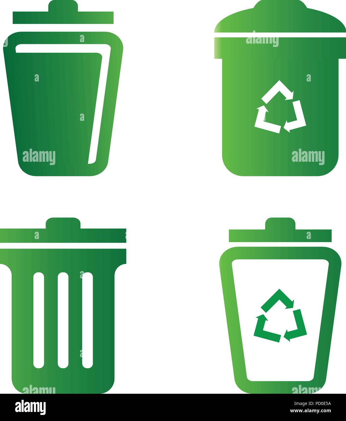 Illustration of trash bin logo design template vector Stock Vector