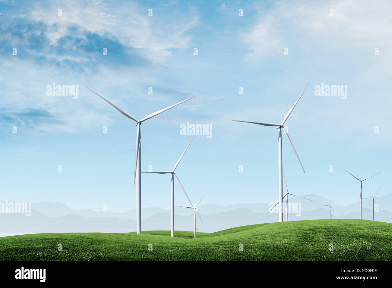 wind turbine with blue sky Stock Photo - Alamy
