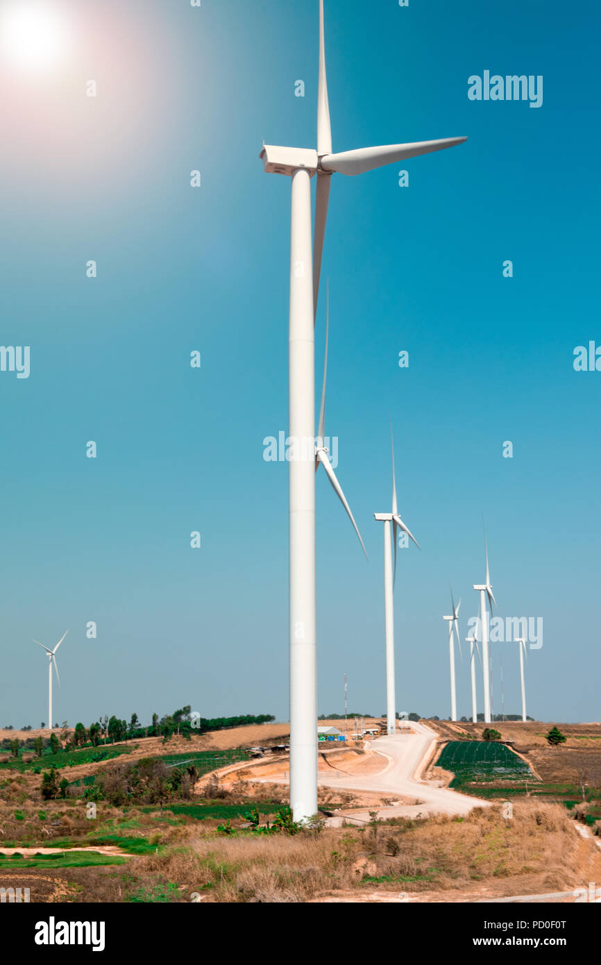 wind turbine with blue sky Stock Photo - Alamy