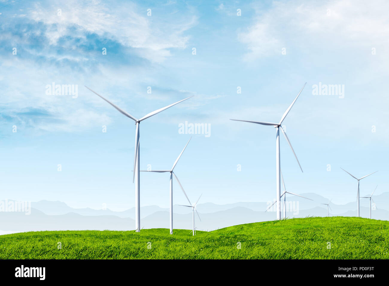 wind turbine with blue sky Stock Photo - Alamy