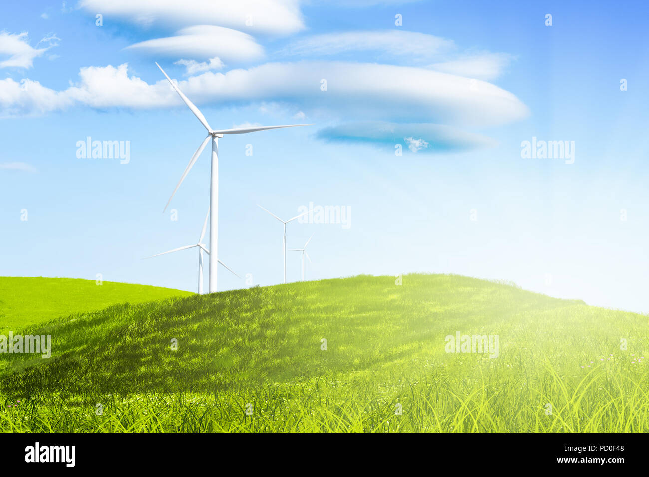 wind turbine with blue sky Stock Photo - Alamy