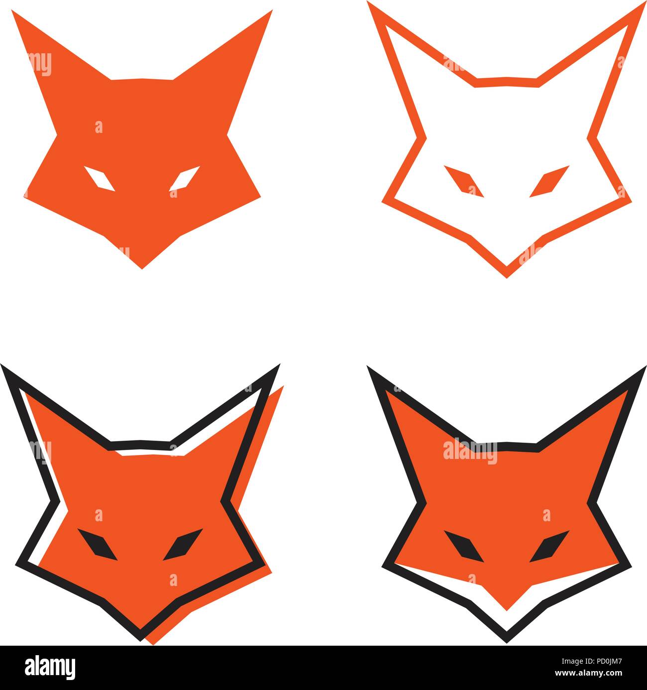 Illustration of fox head logo design template vector Stock Vector Image ...