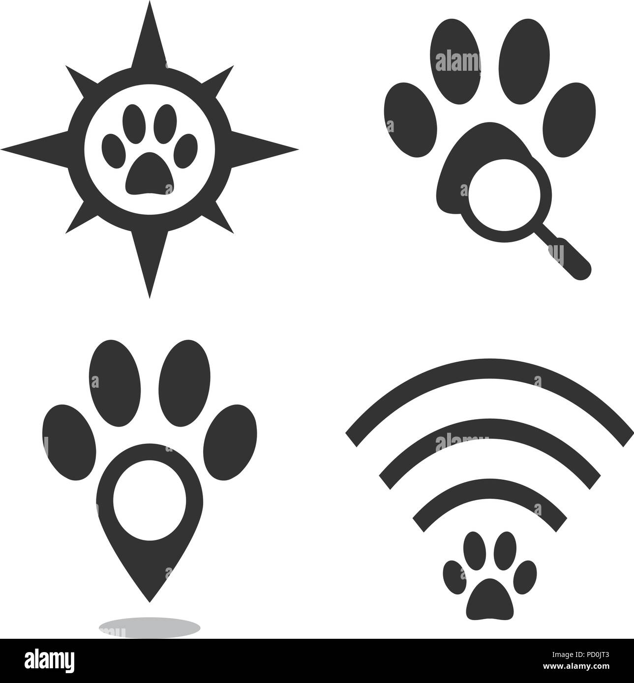 Illustration of pet locator logo template vector Stock Vector