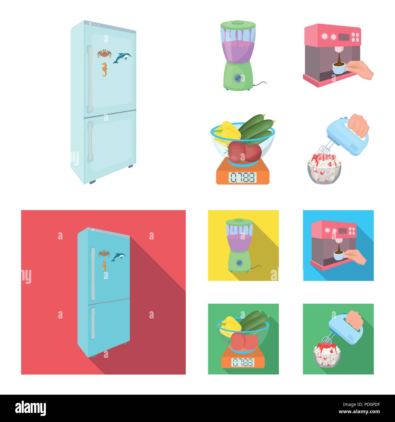 kitchen, refreshment, restaurant and other icon in cartoon,flat style ...