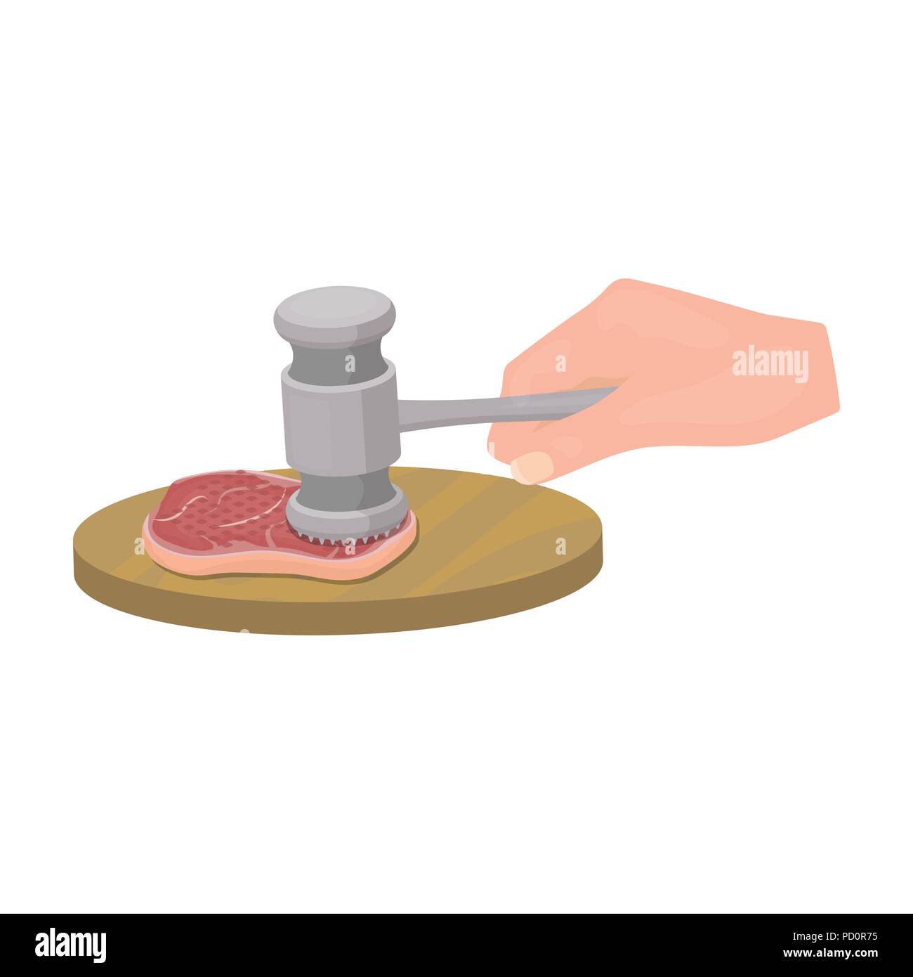 Cooking meat. Eating and cooking single icon in cartoon style vector ...