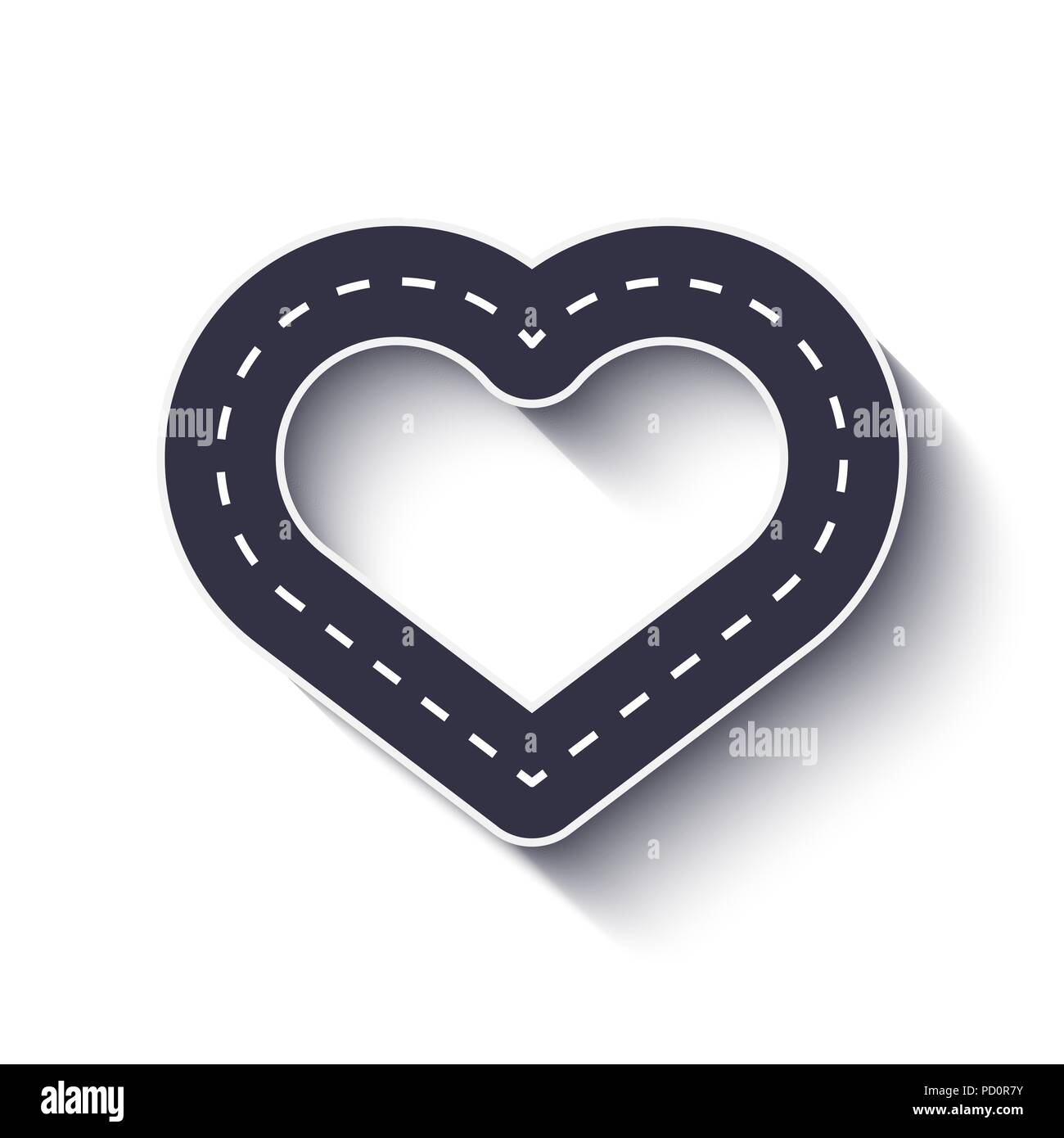 Heart shape road icon. Infographic template. Vector EPS 10 Stock Vector