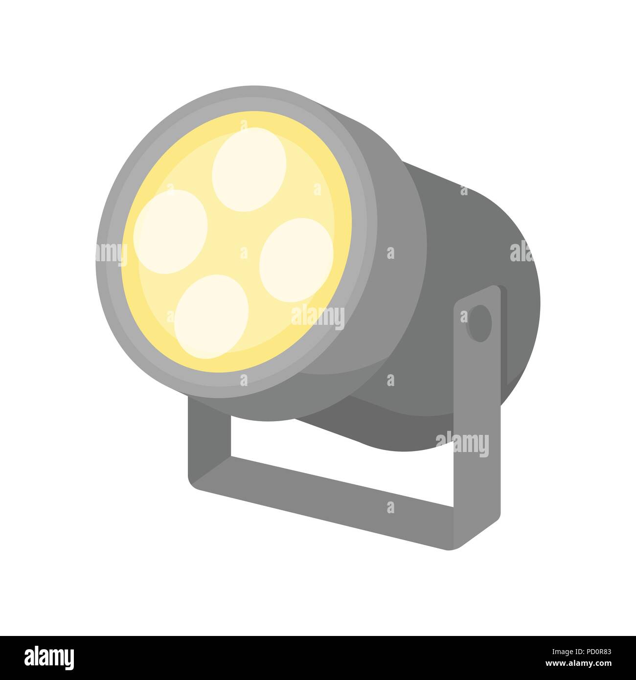 Spotlight icon in cartoon style isolated on white background. Theater symbol vector illustration