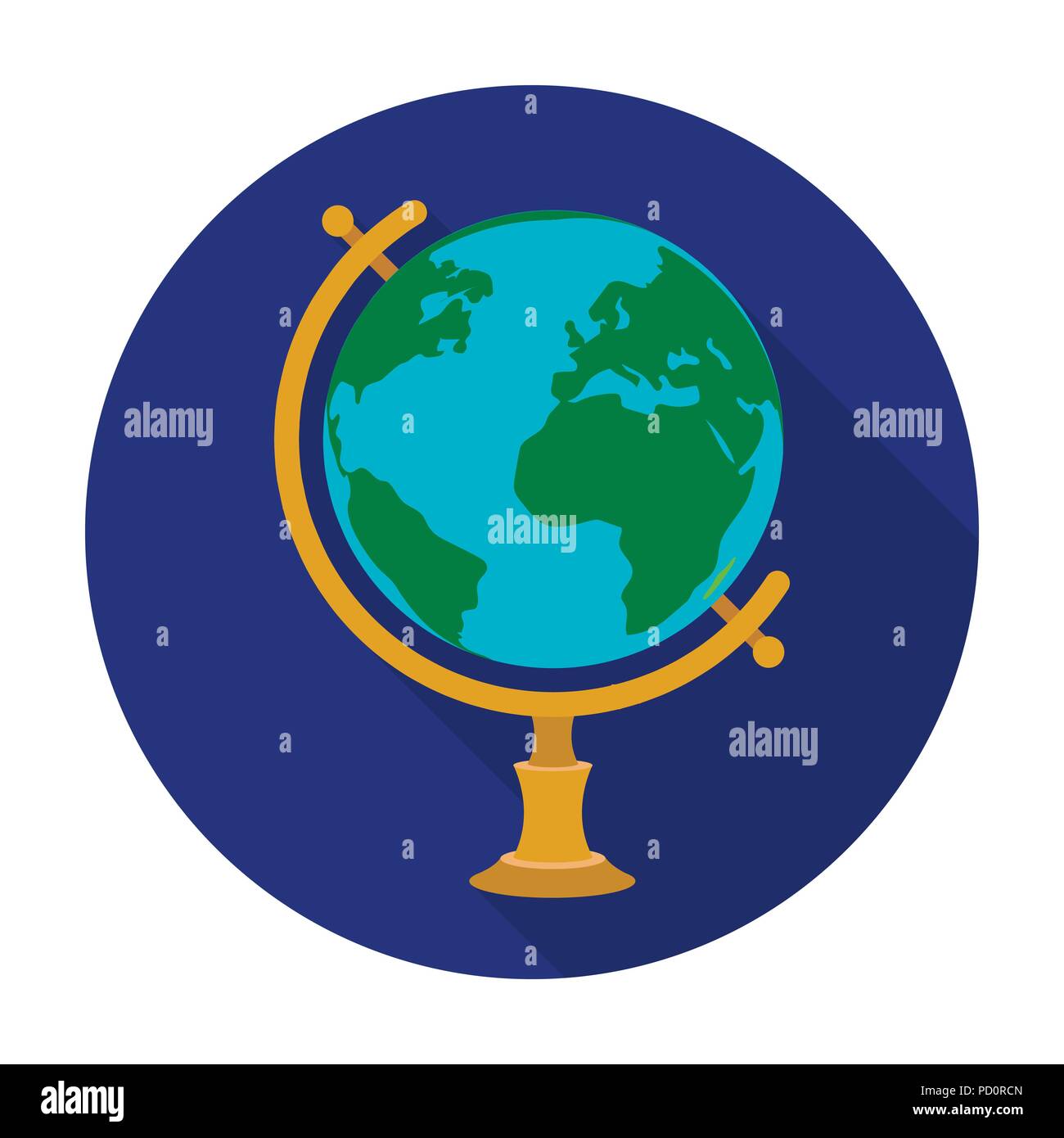 Globe icon in flat design isolated on white background. Rest and travel ...