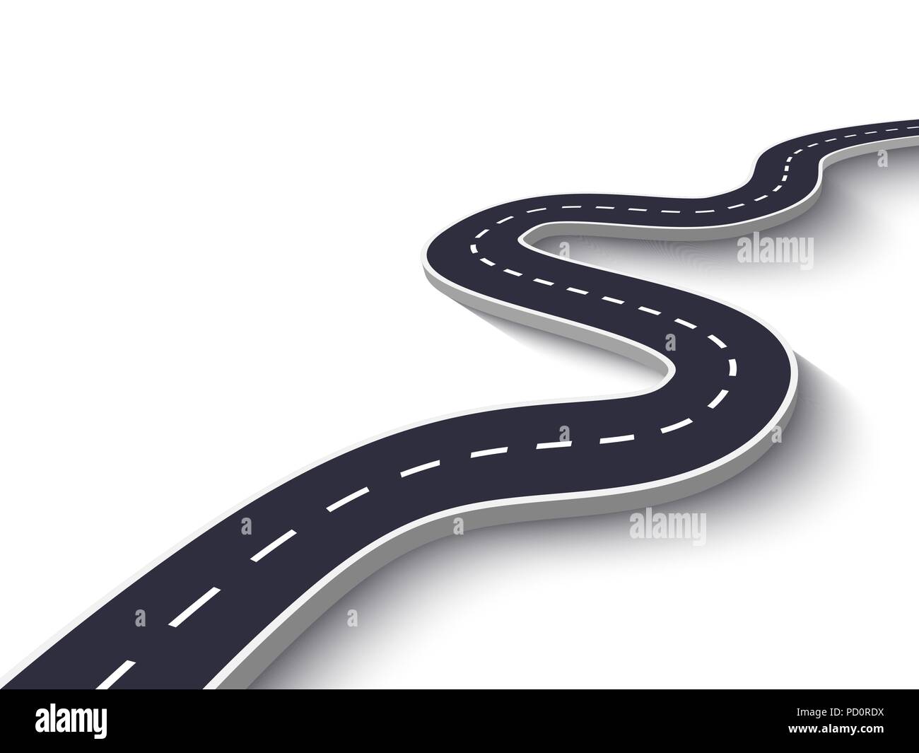 Winding Road on a White Isolated Background. Road way location infographic  template. Vector EPS 10 Stock Vector Image & Art - Alamy