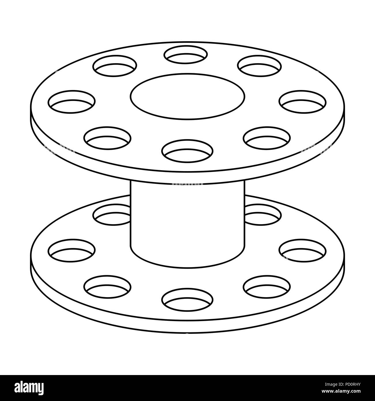 Metal reel for threads.Sewing or tailoring tools kit single icon in ...