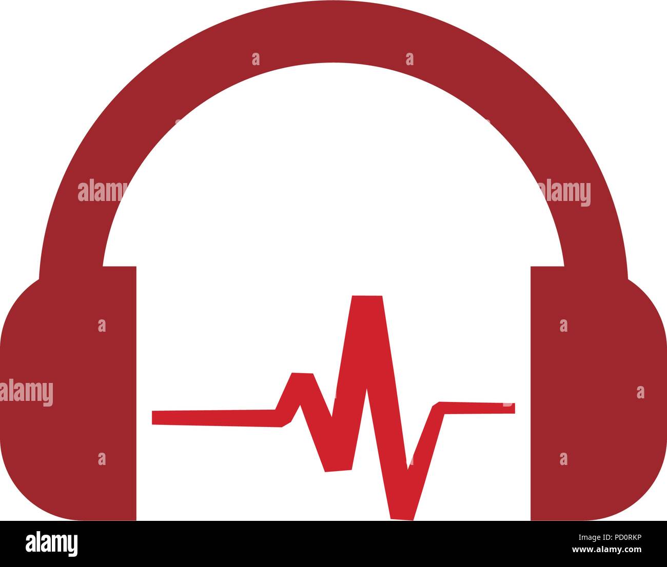 Illustration of red headphone template vector element Stock Vector