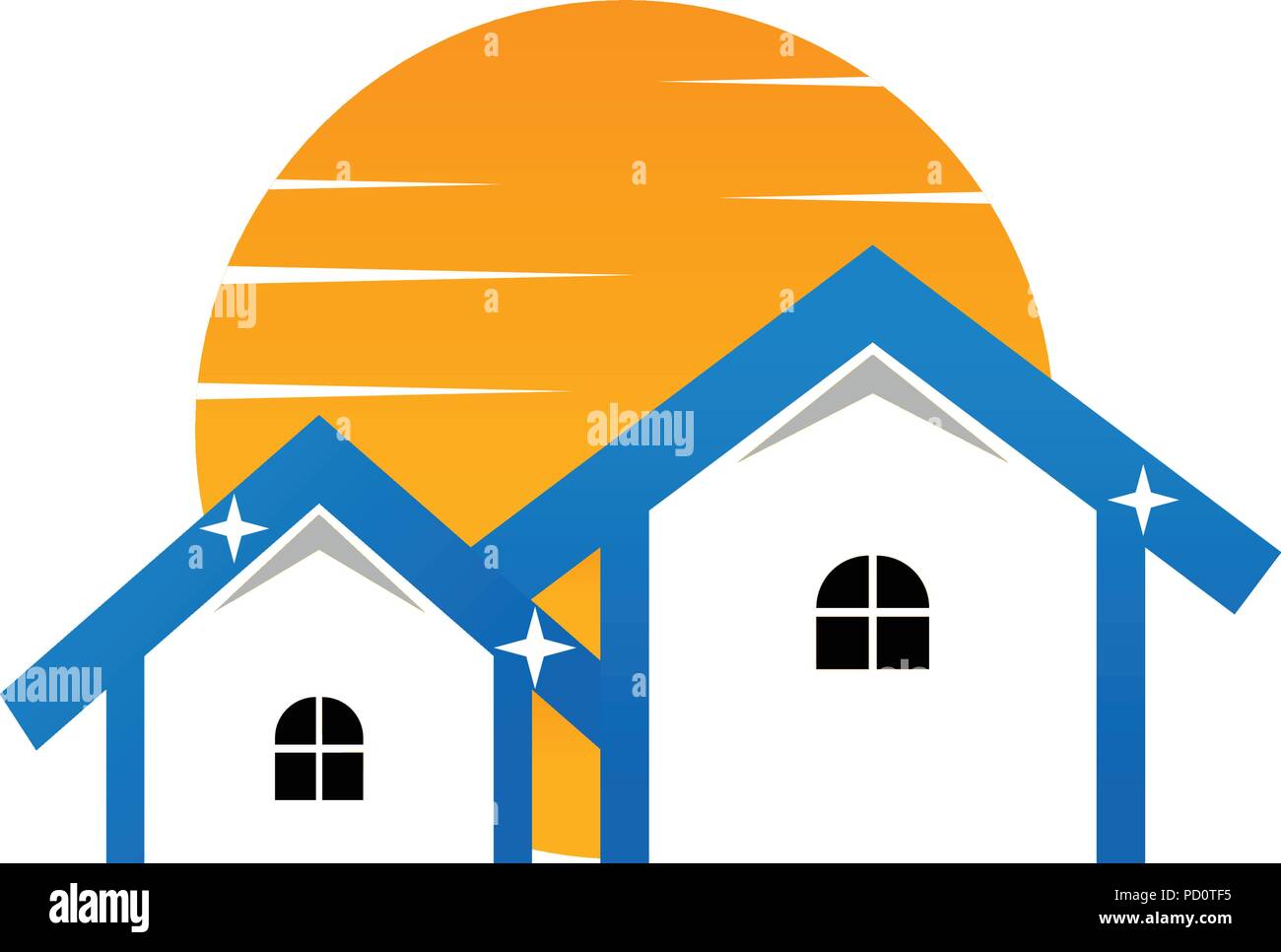 Sunny and clean real estate logo design template vector Stock Vector