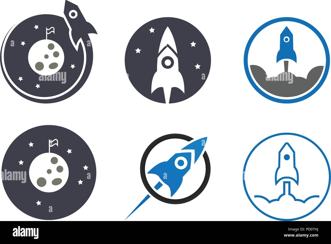 Collection of rocket and space template vector Stock Vector Image & Art ...