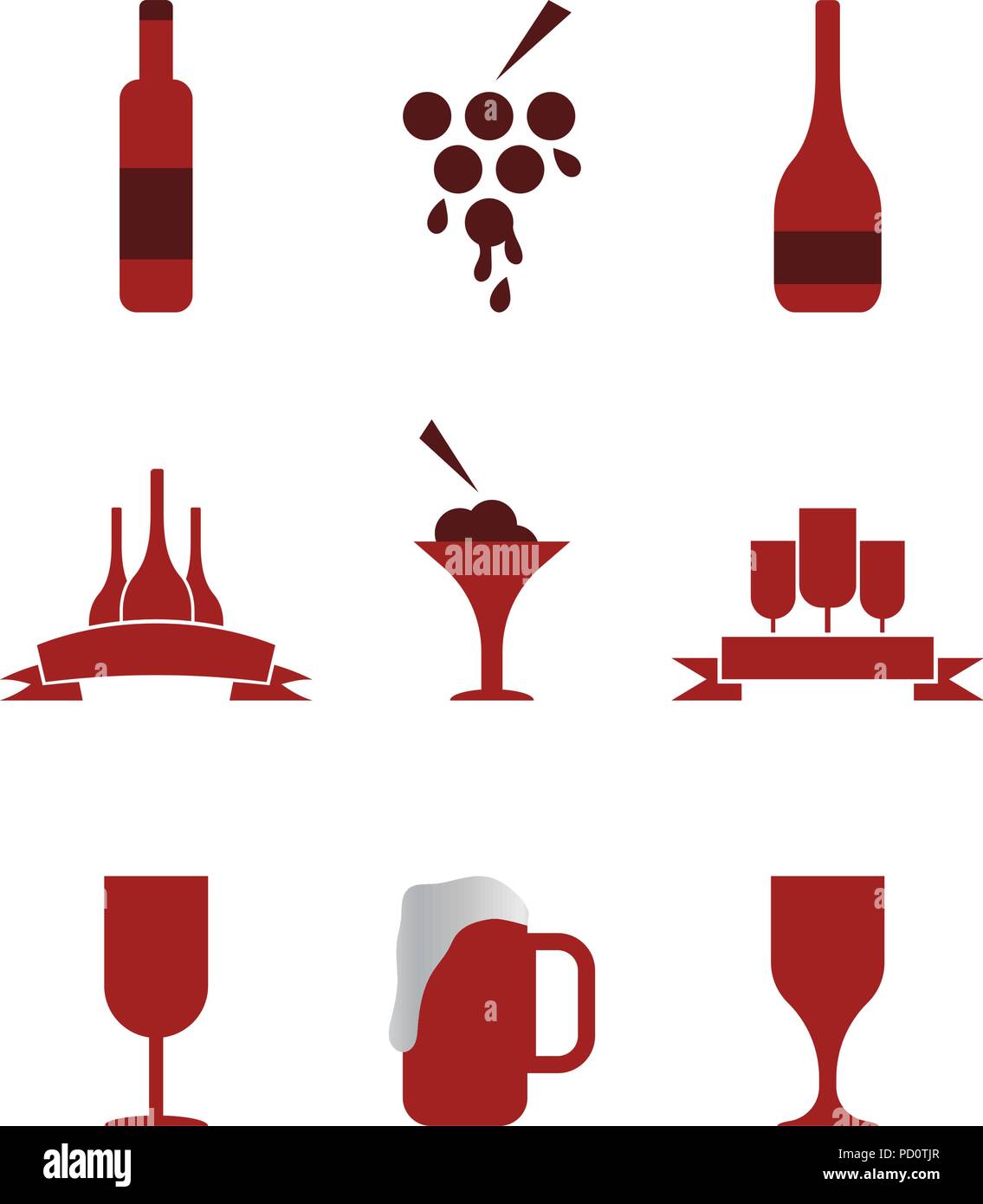 Collection of wine graphic design template vector Stock Vector Image