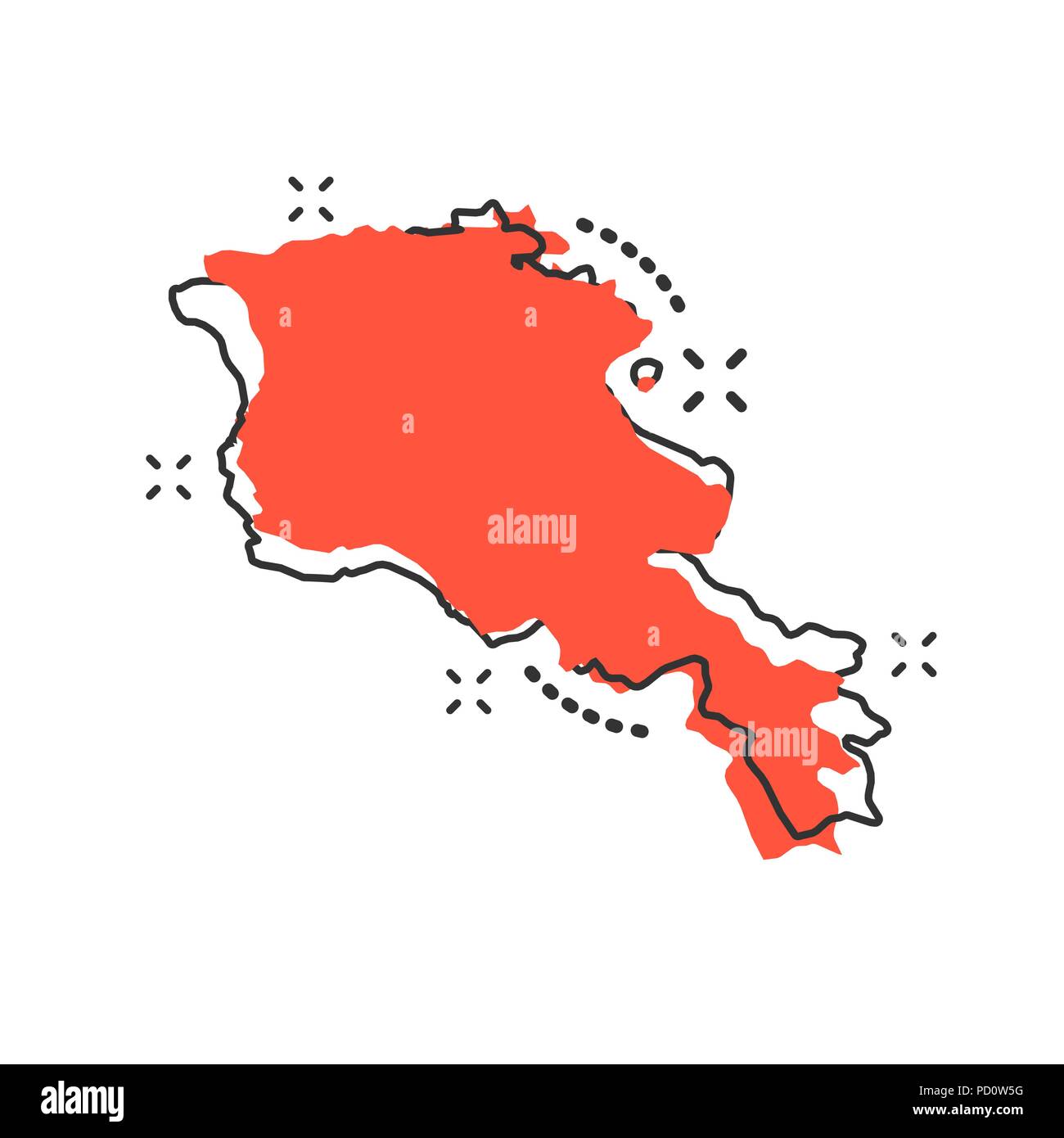 Armenia higt detailed map with subdivisions Vector Image