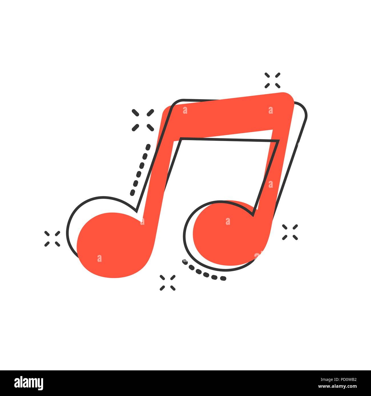 Vector Cartoon Music Icon In Comic Style Sound Note Sign Illustration Pictogram Melody Music Business Splash Effect Concept Stock Vector Image Art Alamy