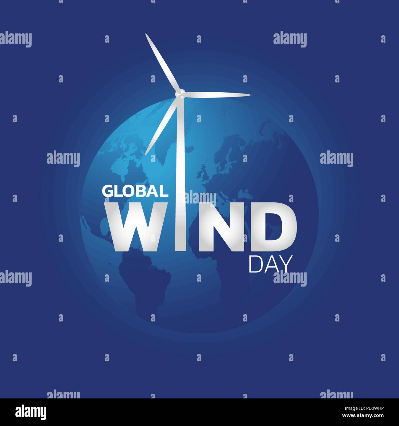 Global Wind Day icon logo. Vector illustration Stock Vector