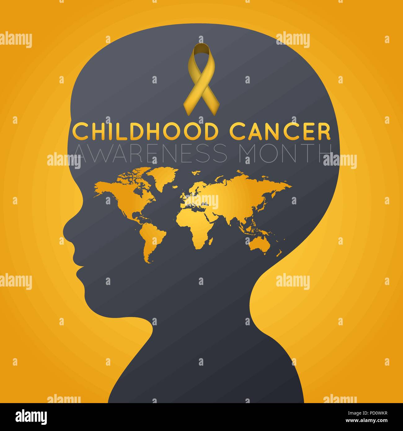 Childhood Cancer Awareness Month vector logo icon illustration Stock Vector