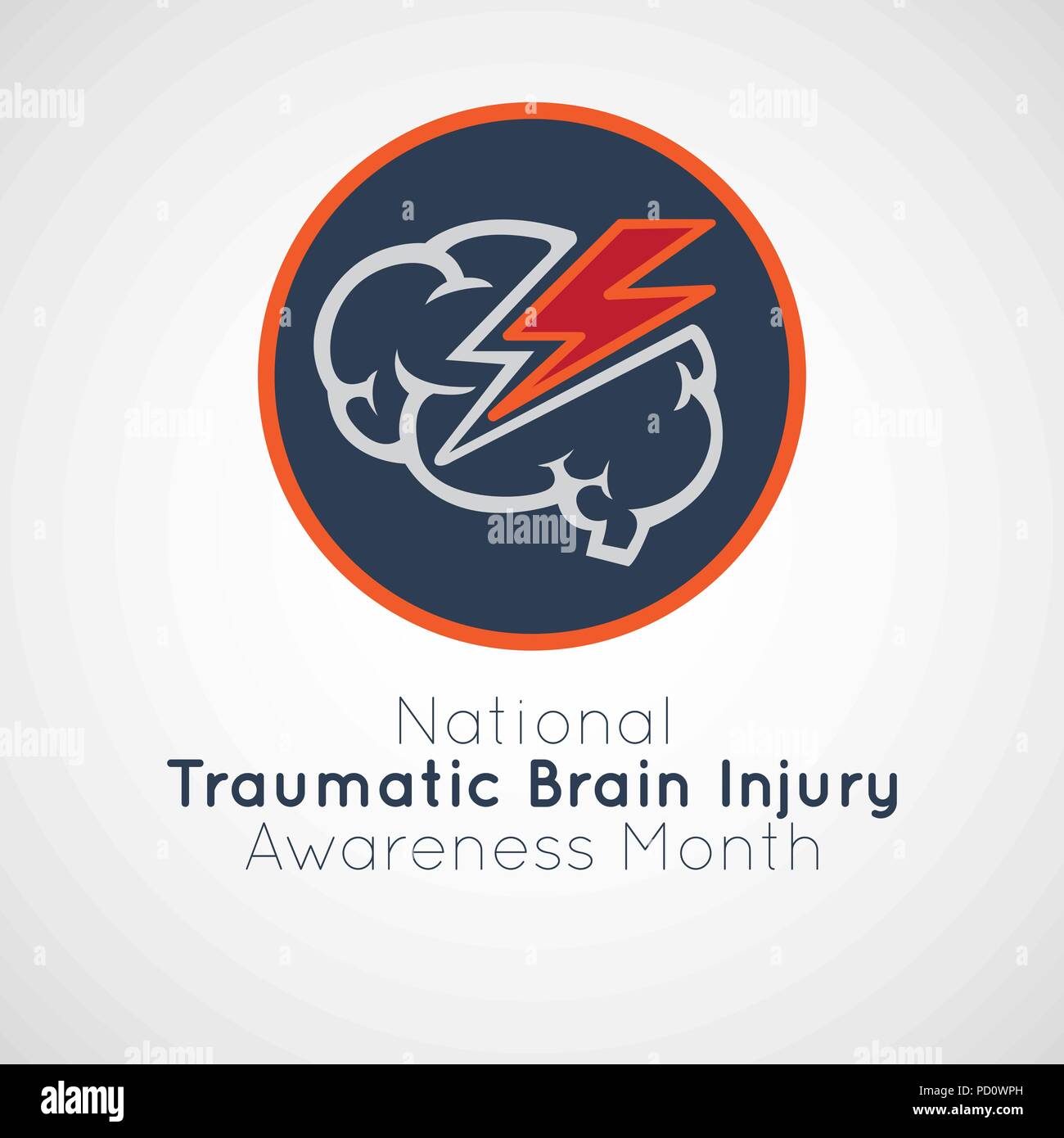 National Traumatic Brain Injury Awareness Month vector logo icon illustration Stock Vector