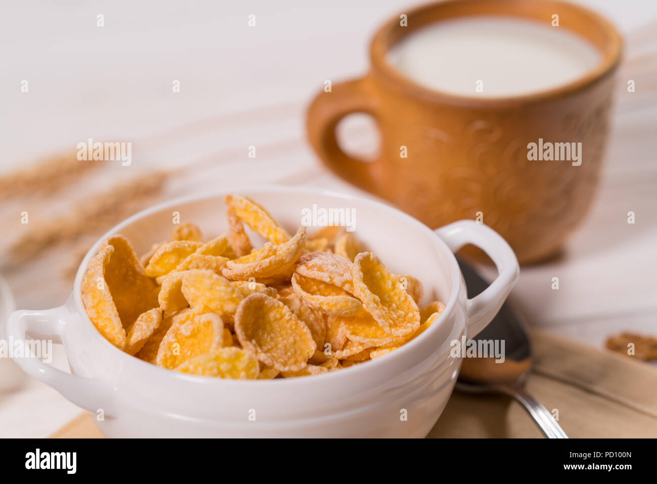 Bowl Of Commercial Breakfast Cereal And Cup Of Milk For An Energising Breakfast Served At The Table In A Close Up View Stock Photo Alamy Bowl Of Commercial Breakfast Cereal And Cup Of Milk For An Energising Breakfast Served At The Table In A Close Up View Stock Photo Alamy
