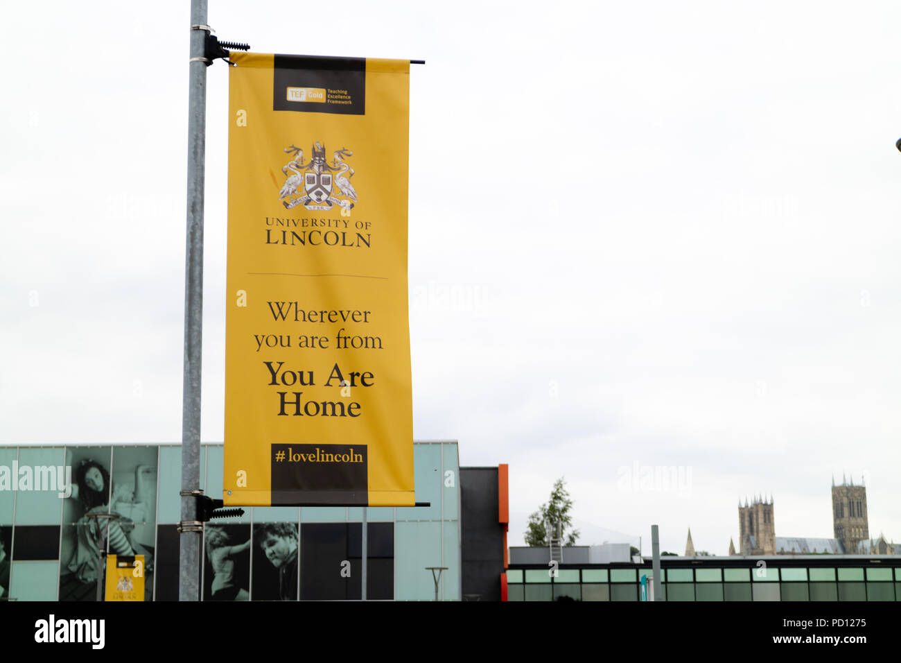 Lincoln United Kingdom 07 21 2018 A Banner For The University