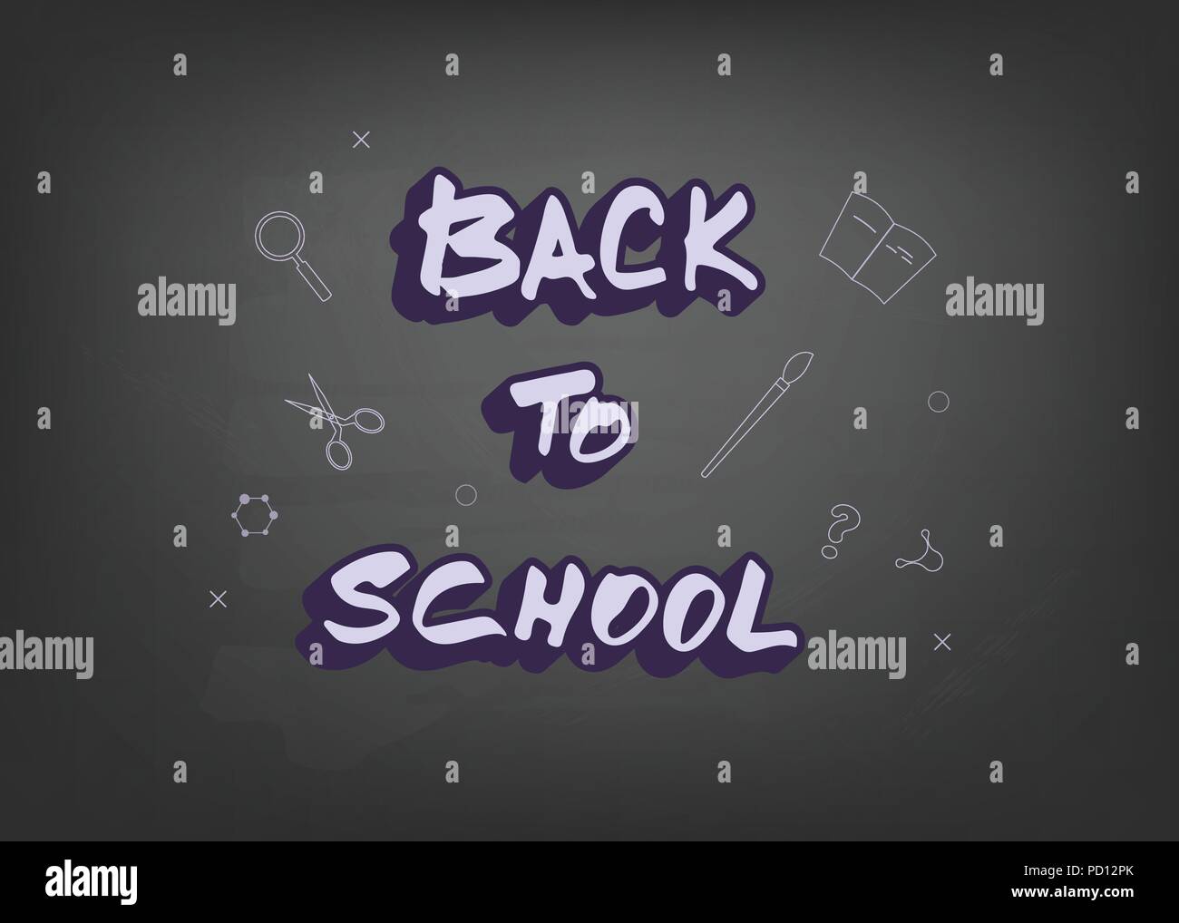 Back to school banner on blackboard. Template for season promotion ...