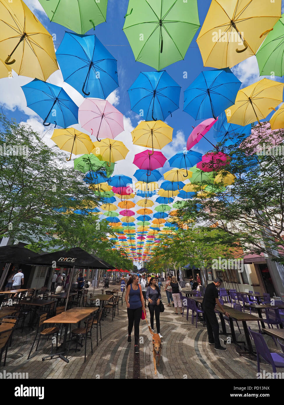 Umbrella Sky in Coral Gables, Florida, a joint art project by the City
