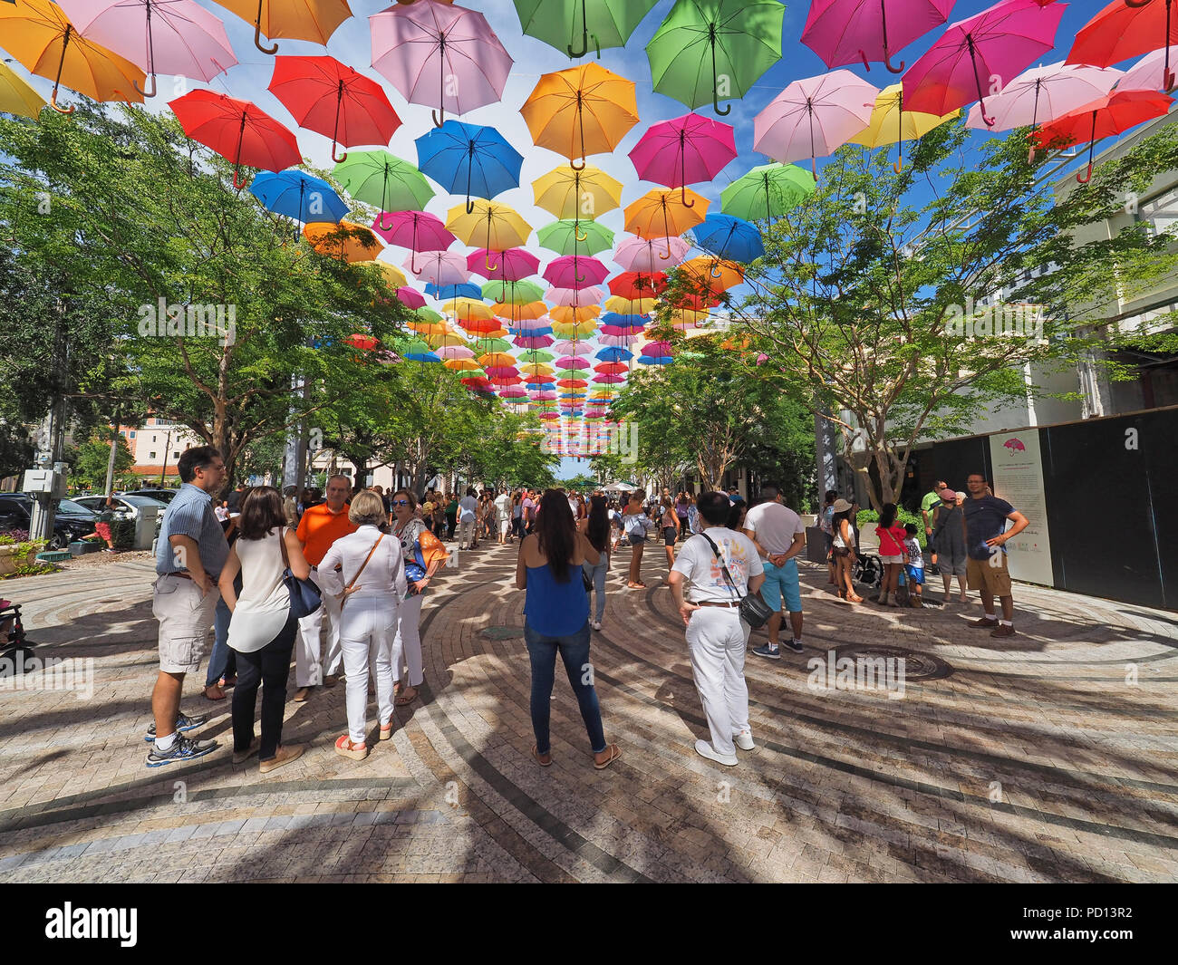 Umbrella Sky in Coral Gables, Florida, a joint art project by the City
