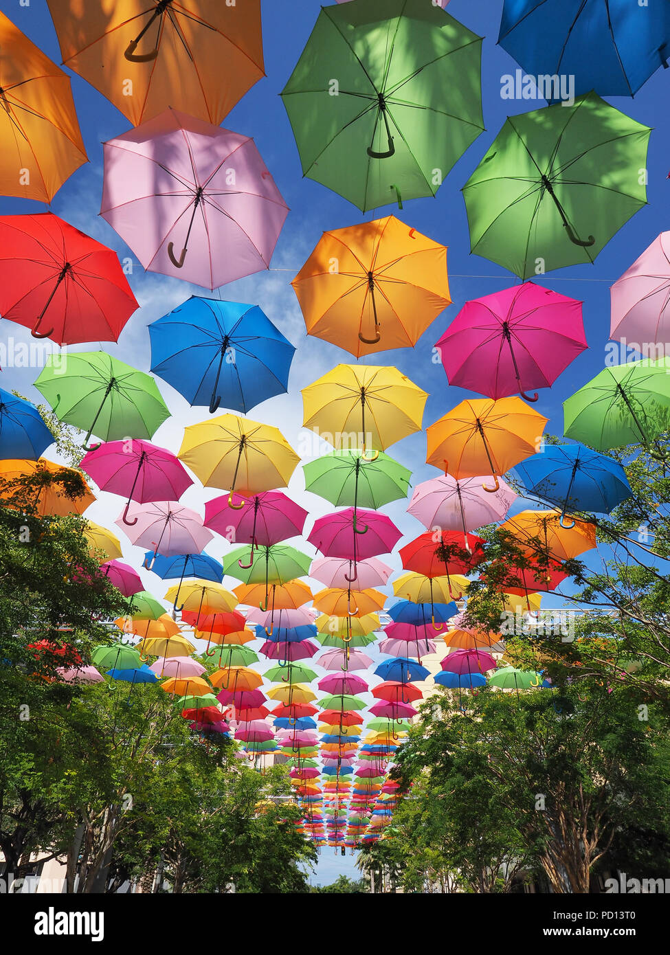 Umbrella Sky in Coral Gables, Florida, a joint art project by the City