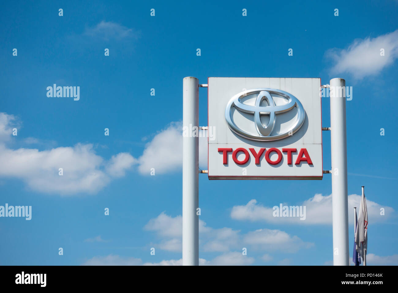 Sign outside a Toyota dealership Stock Photo