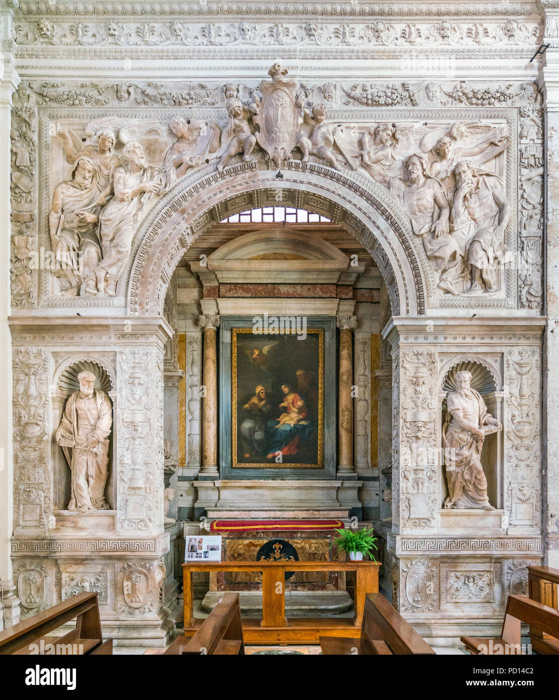 The Cesi Chapel by Antonio da Sangallo il Giovane, in the Church of Santa Maria della Pace in Rome, Italy. Stock Photo