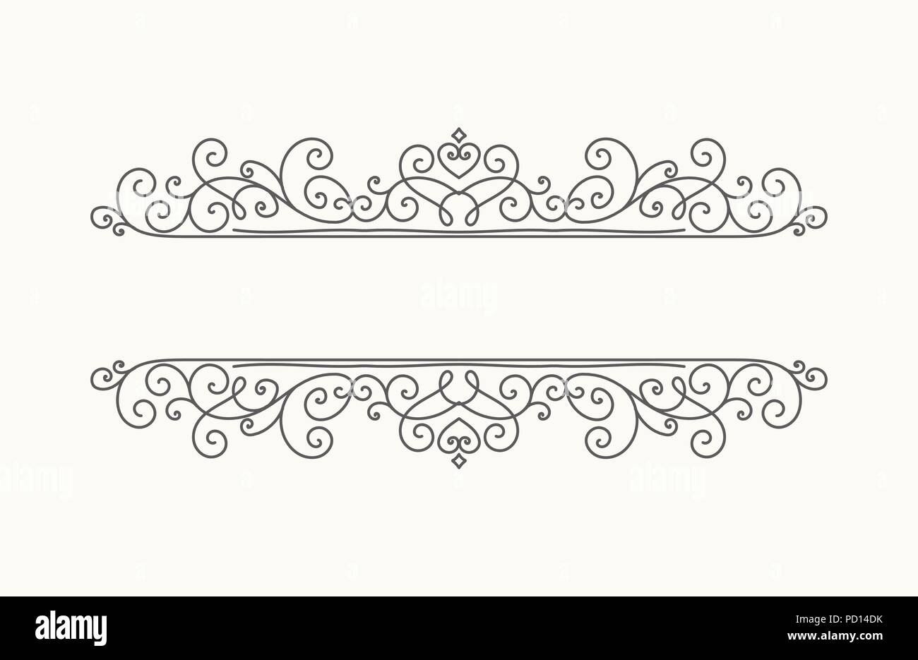 Hand drawn decorative border in retro style Stock Vector Image & Art ...