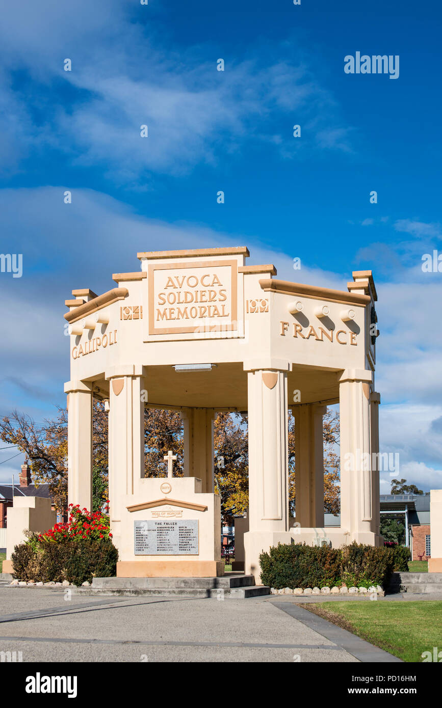 Avoca war memorial, Victoria, Australia Stock Photo Alamy