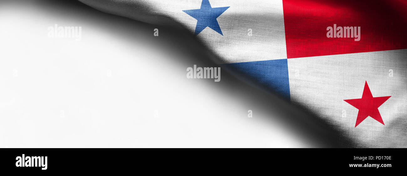 Fabric texture flag of Panama on white background Stock Photo - Alamy