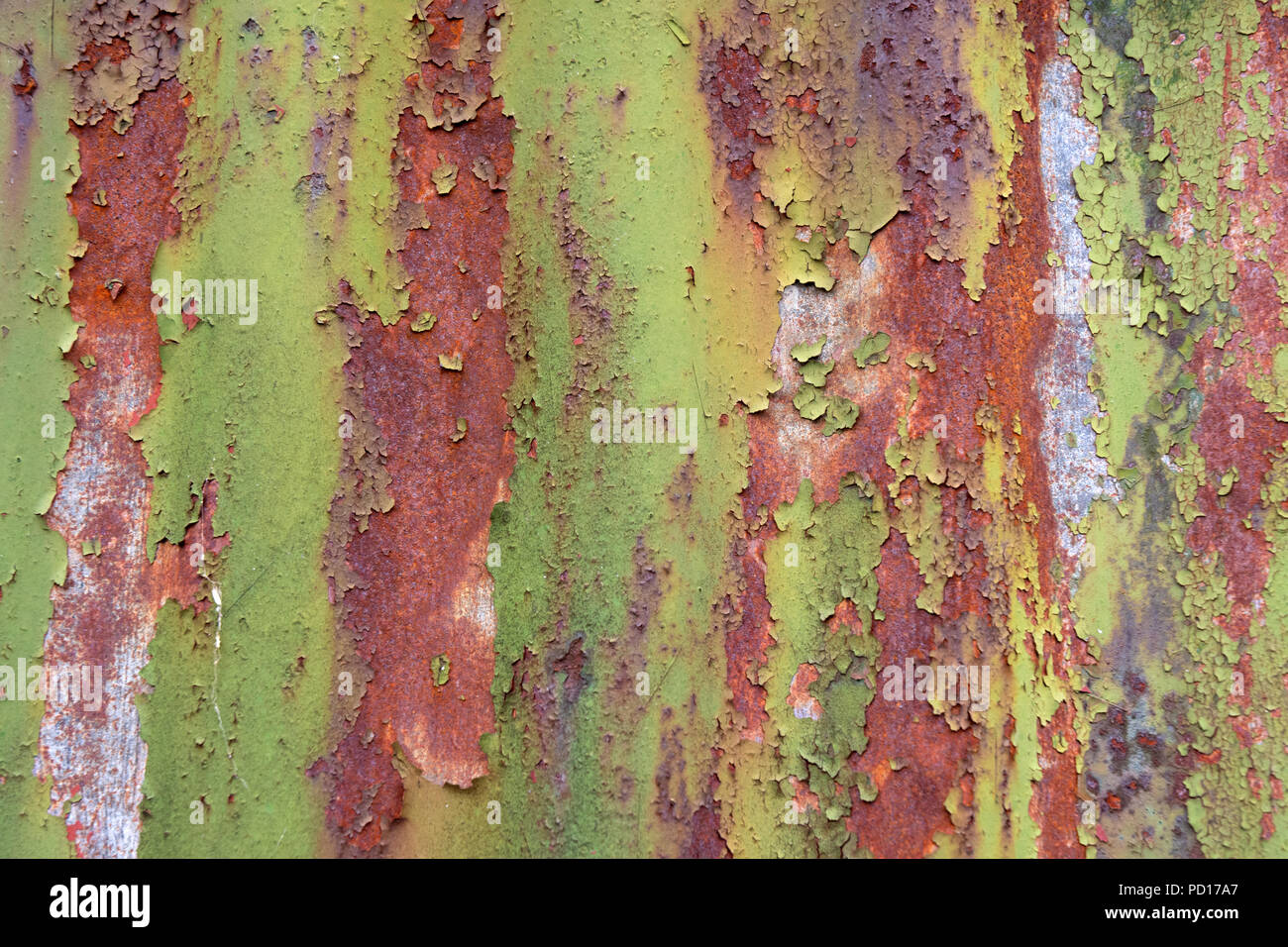 Rusting Corrugated sheets on a farm building as a background Stock Photo