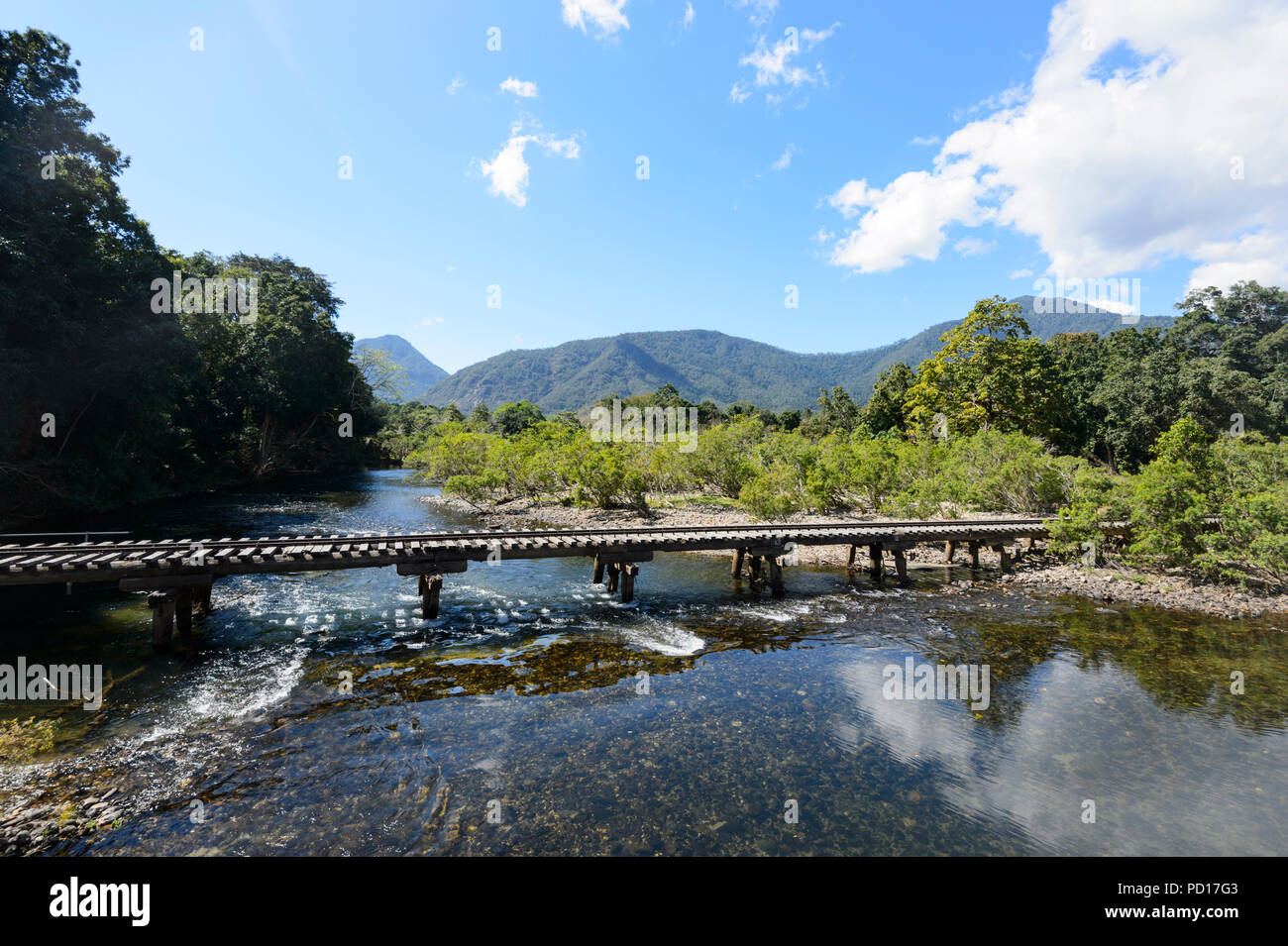 Railway bridge over the Mulgrave River, Goldsborough Valley, Far North