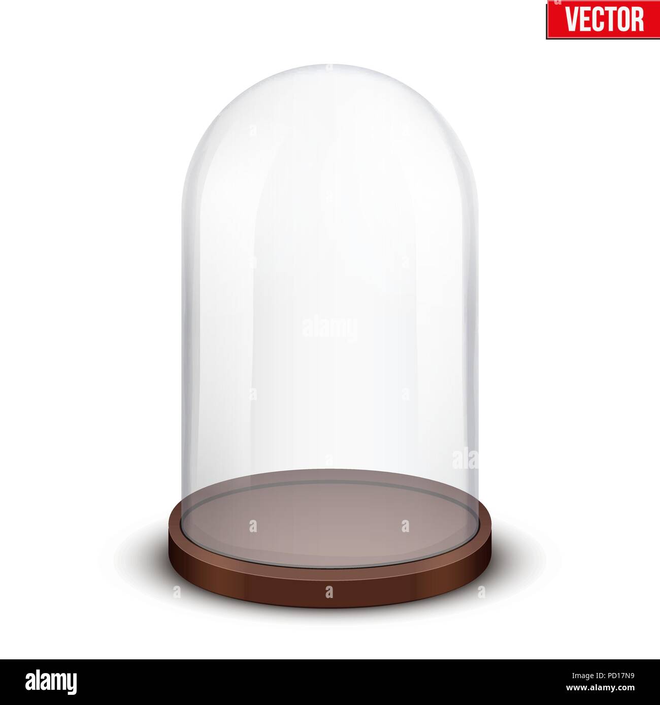 Glass dome on white background Stock Vector