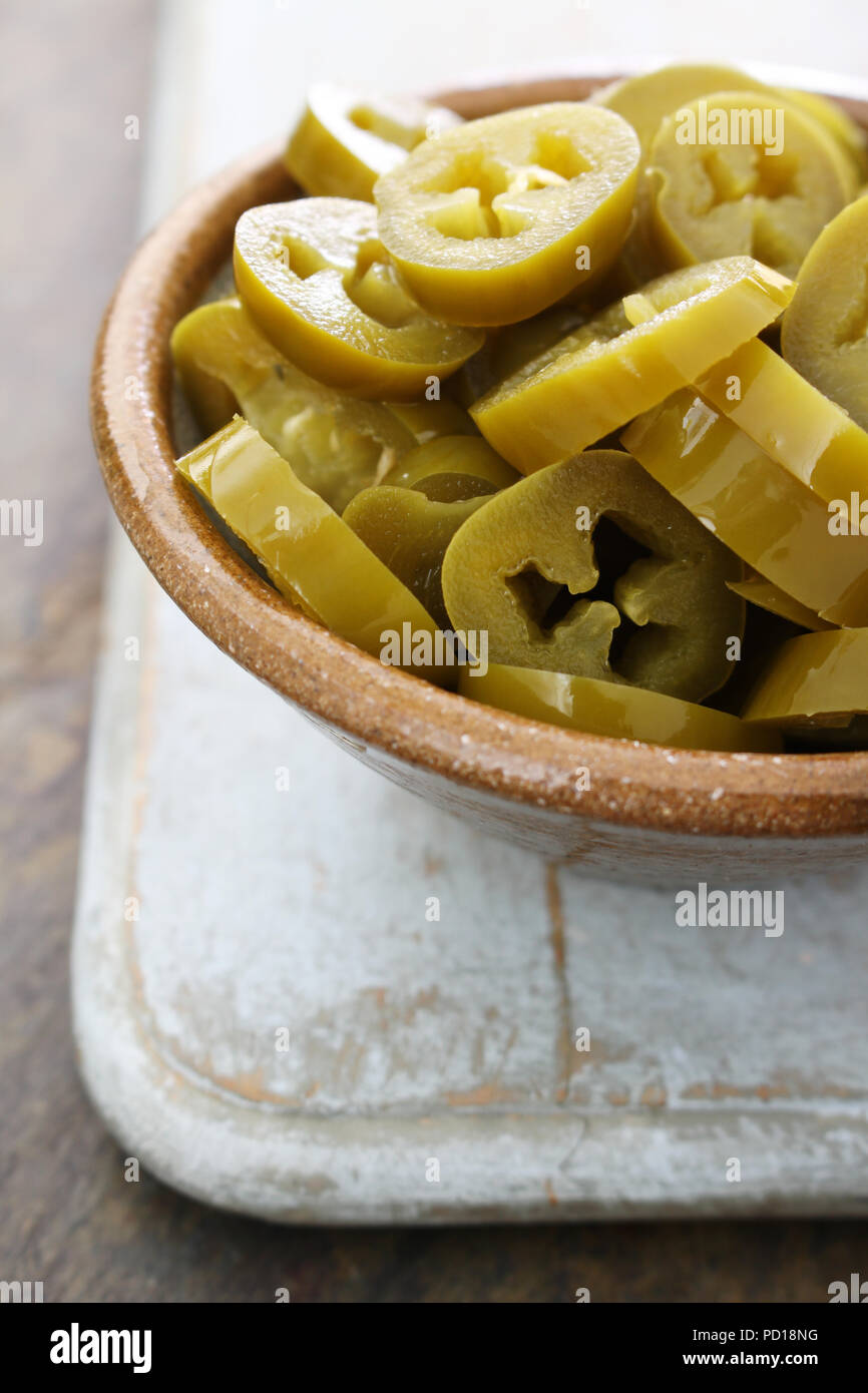 pickled jalapeno chillie peppers Stock Photo Alamy