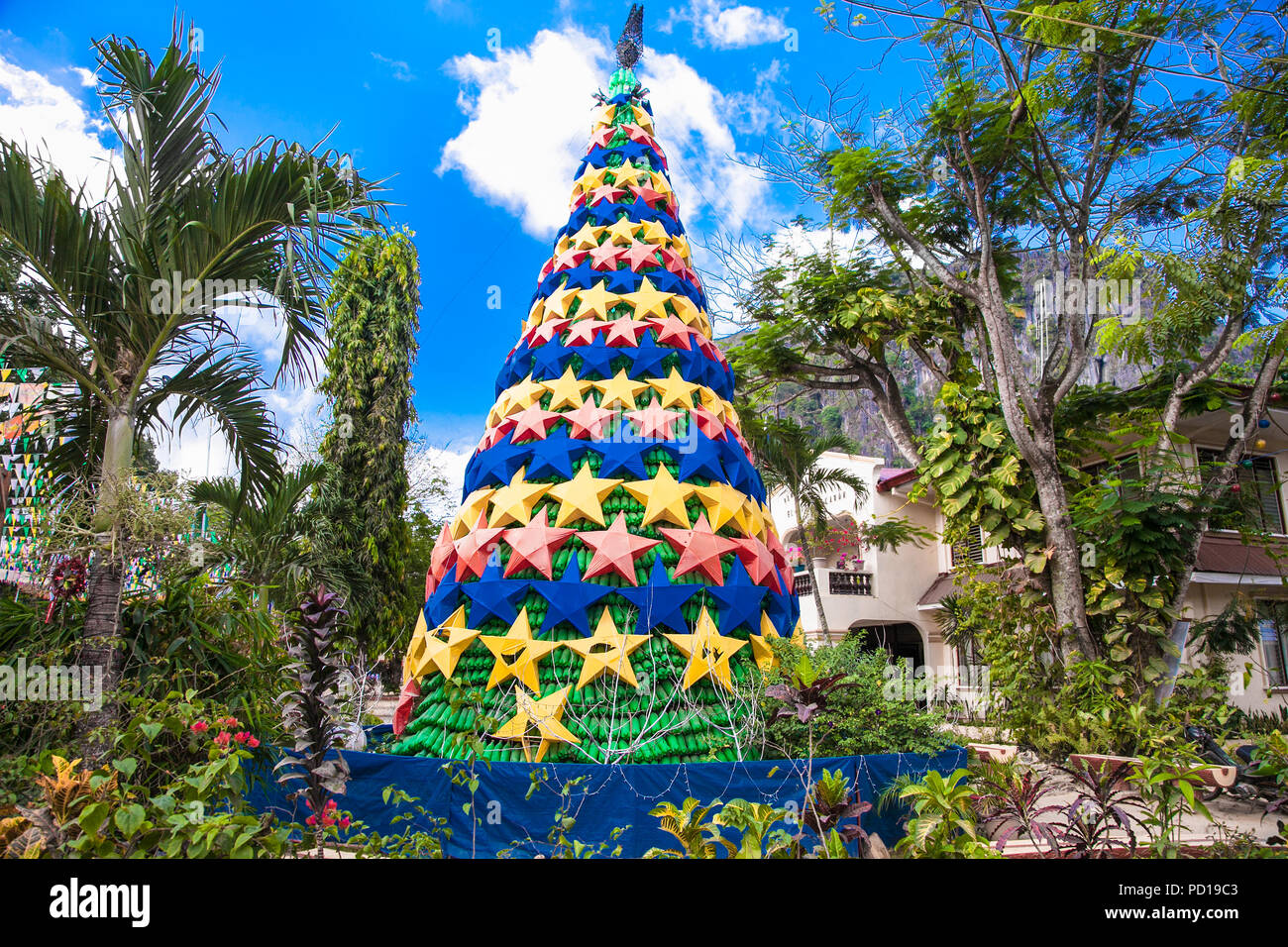 Christmas Tree Celebration 2016 at central square in el Nido on Palawan
