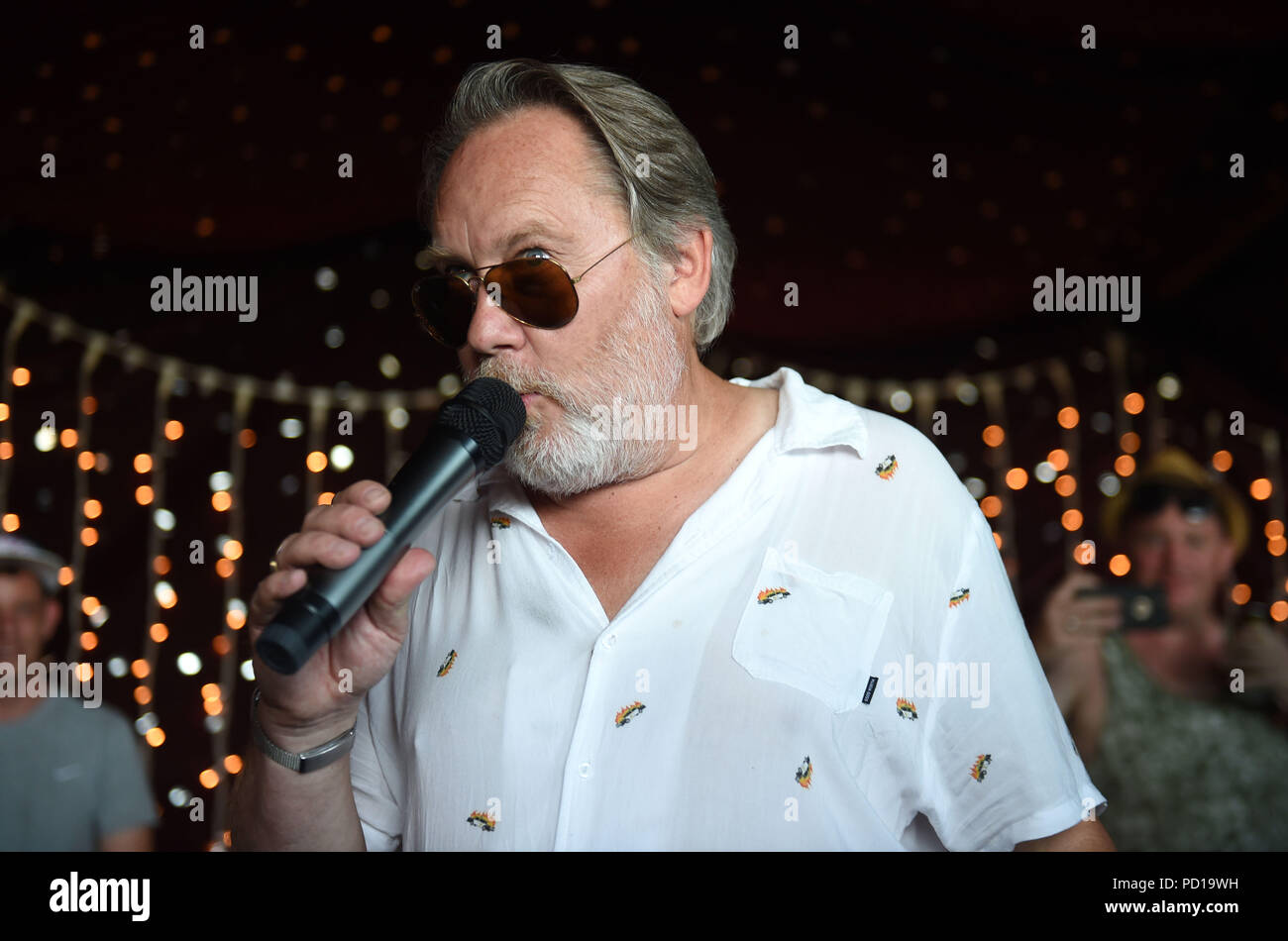 Vic Reeves performs his Reggae Set at the festival at Bestival, Dorset, UK Credit: Finnbarr Webster/Alamy Live News Stock Photo