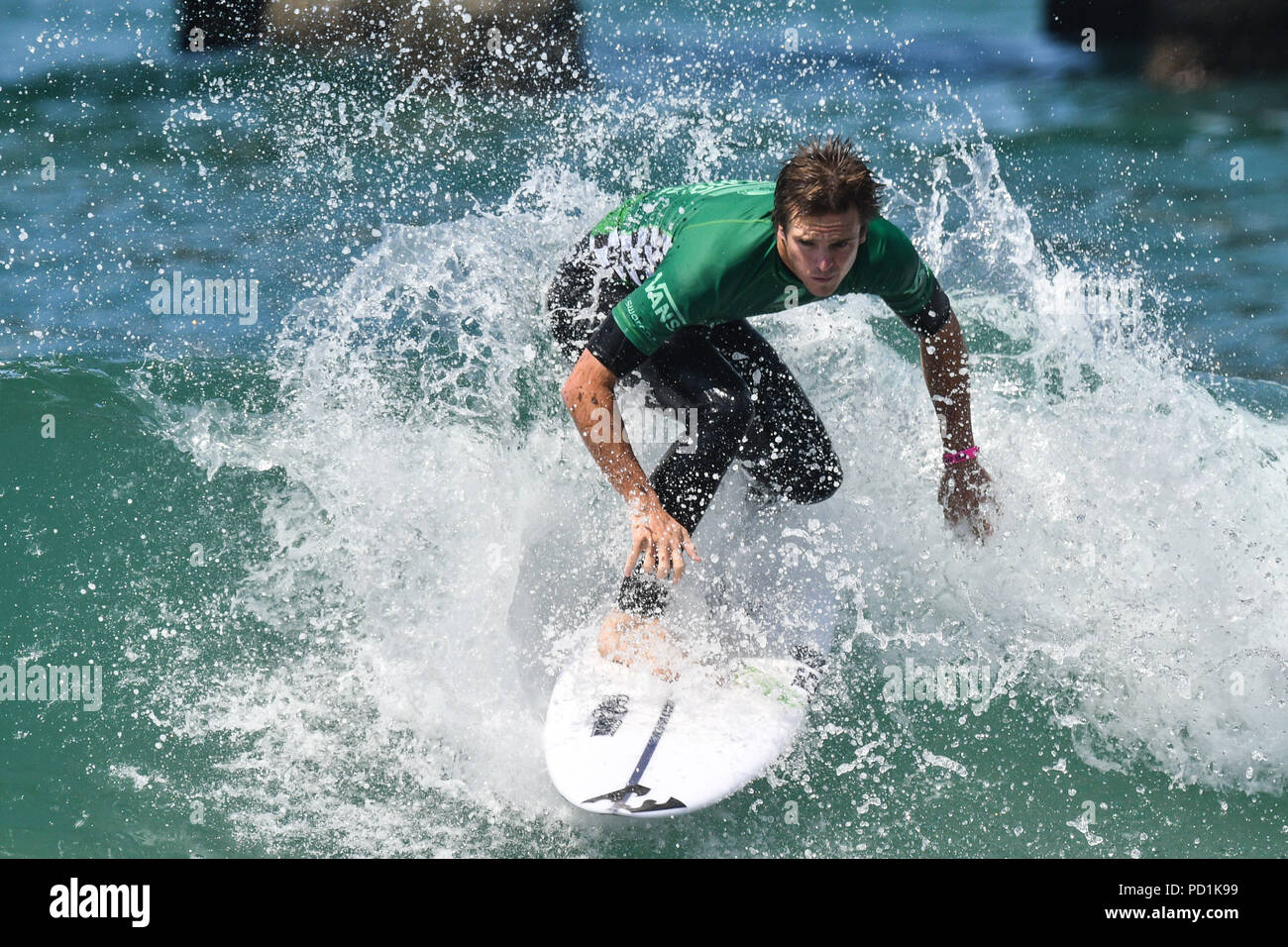 Huntington Beach, California, USA. 2nd Aug, 2018. RYAN CALLINAN, from Australia, competes in the third round of the Vans US Open held at Huntington Beach, California. Credit: Amy Sanderson/ZUMA Wire/Alamy Live News Stock Photo