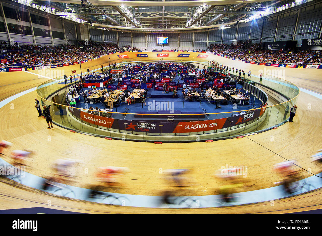 Glasgow,UK - 5th August 2018 - Track Racing Points Race on Sir Chris Hoy Velodrome as part of European Championship 2018. Credit: Pawel Pietraszewski / Alamy Live News Stock Photo