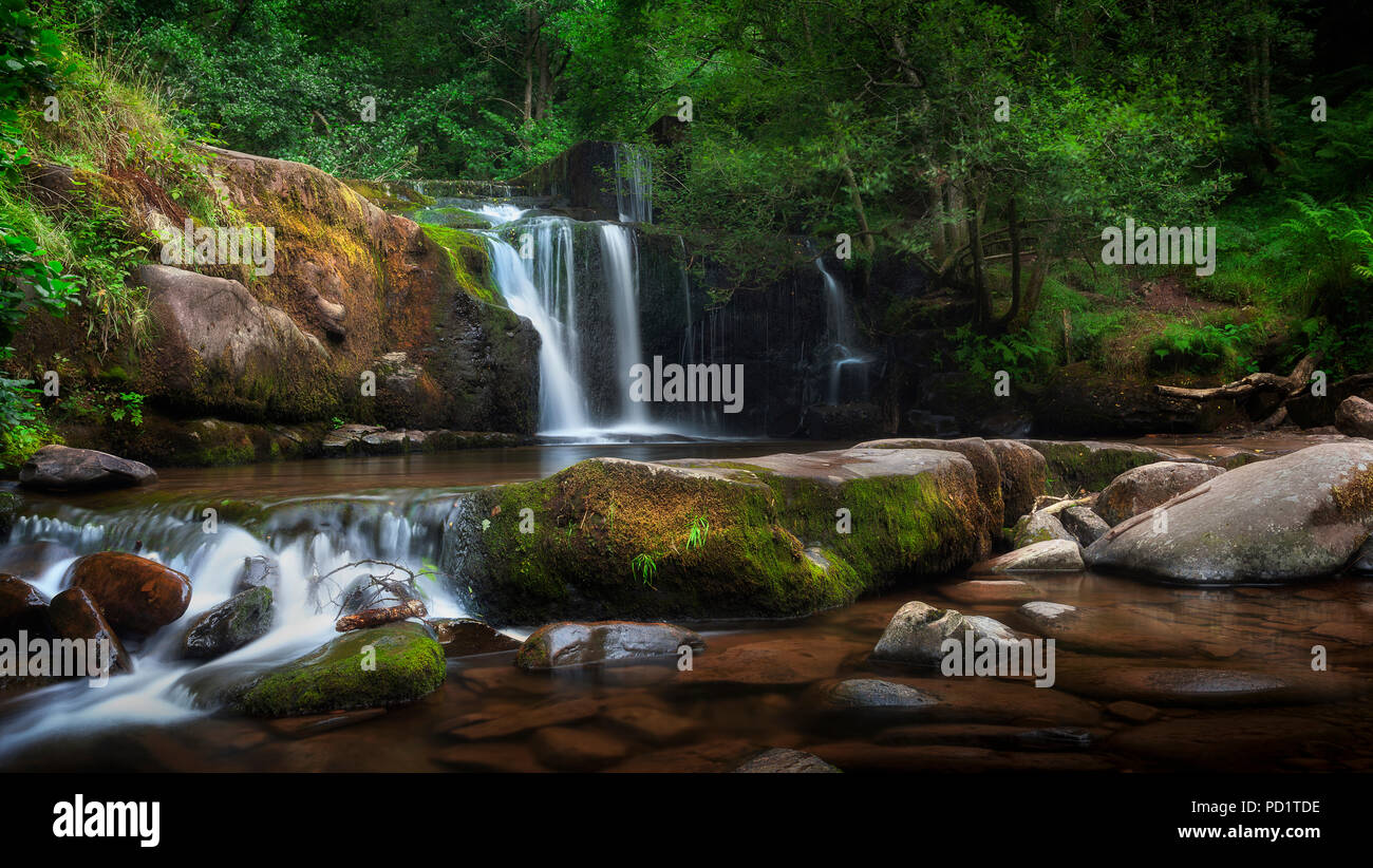 Blaen y Glyn Waterfalls Stock Photo