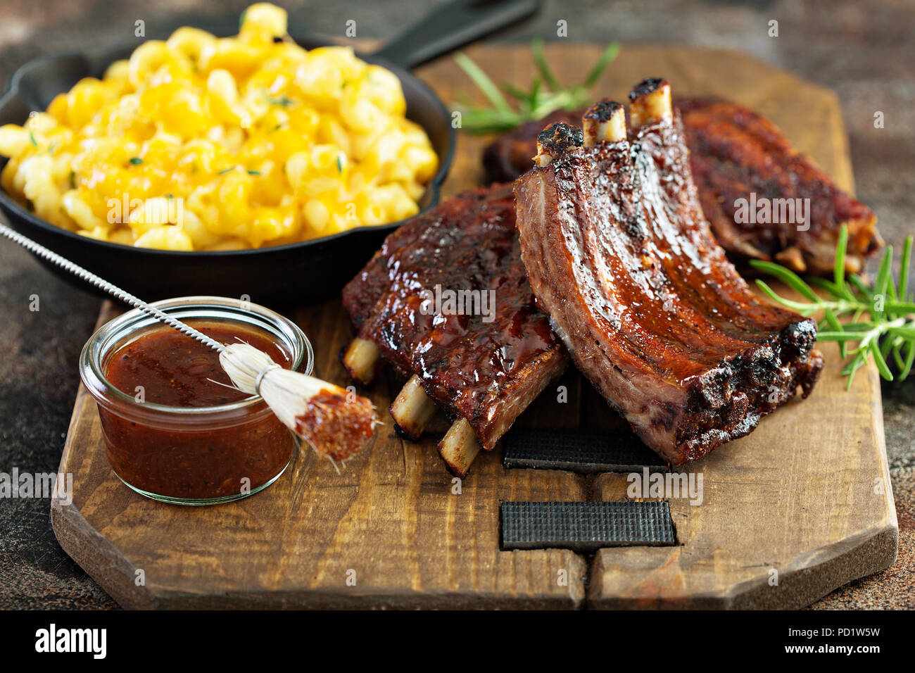 Grilled and smoked ribs with barbeque sauce Stock Photo Alamy