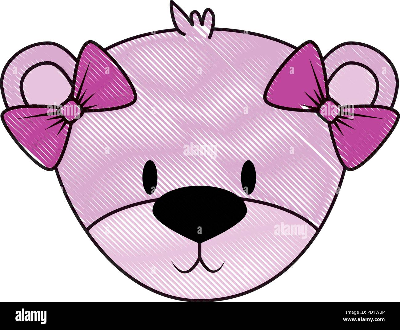 cute and adorable bear teddy female character Stock Vector Image & Art ...